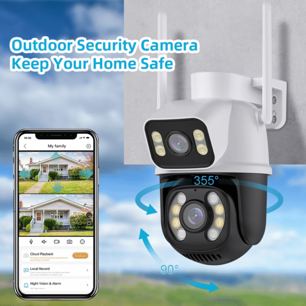 Wireless HD dual-lens gun ball mobile phone remote full-color night vision outdoor camera smart monitor - Image 4