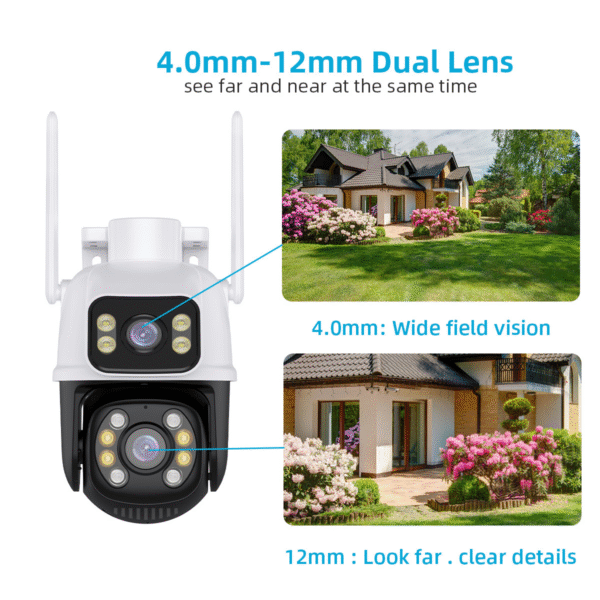 Wireless HD dual-lens gun ball mobile phone remote full-color night vision outdoor camera smart monitor - Image 3