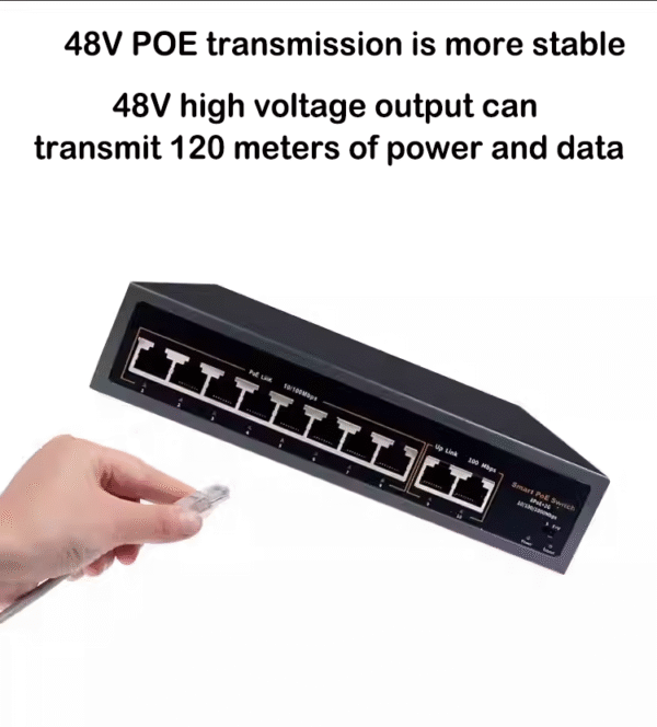 8+2-port POE switch 4-port 16-port 48V-powered surveillance camera network 24V hundred megabit compatible Hikvision - Image 2
